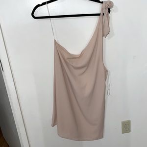 Pink lily light nudish one shoulder double lined